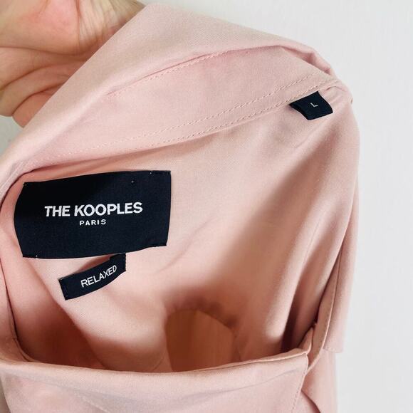 The Kooples Blush Pink Button Down Long Sleeve SIZE LARGE Mens Unisex - Picture 5 of 6